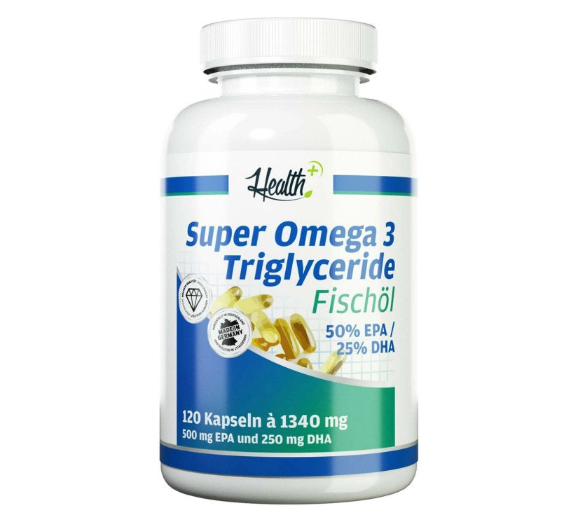 Health+ - Super Omega 3 Triglyceride Fischöl - 120 Kapseln Health+