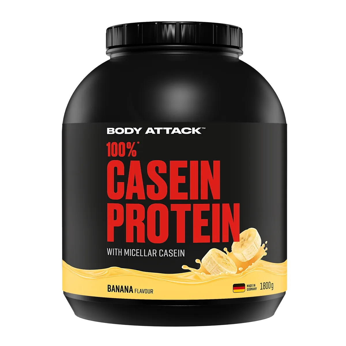 Body Attack - 100 % Casein Protein - 1800g Body Attack Banana Cream