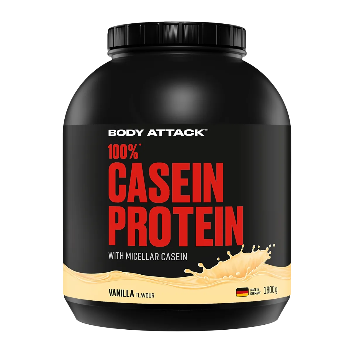 Body Attack - 100 % Casein Protein - 1800g Body Attack Vanilla-Cream