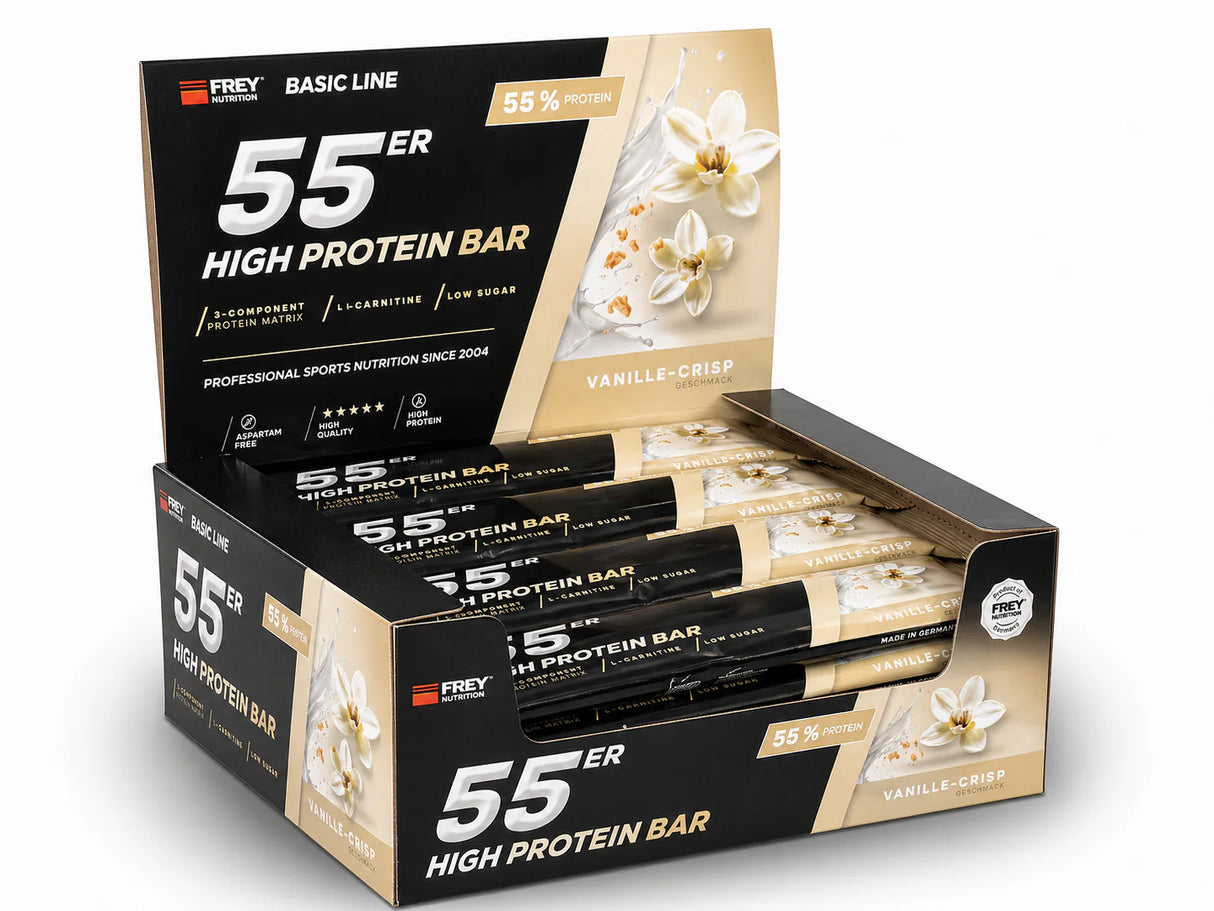 Frey Nutrition - 55er Riegel - Karton 20 x 50g Frey Nutrition Vanille-Crisp