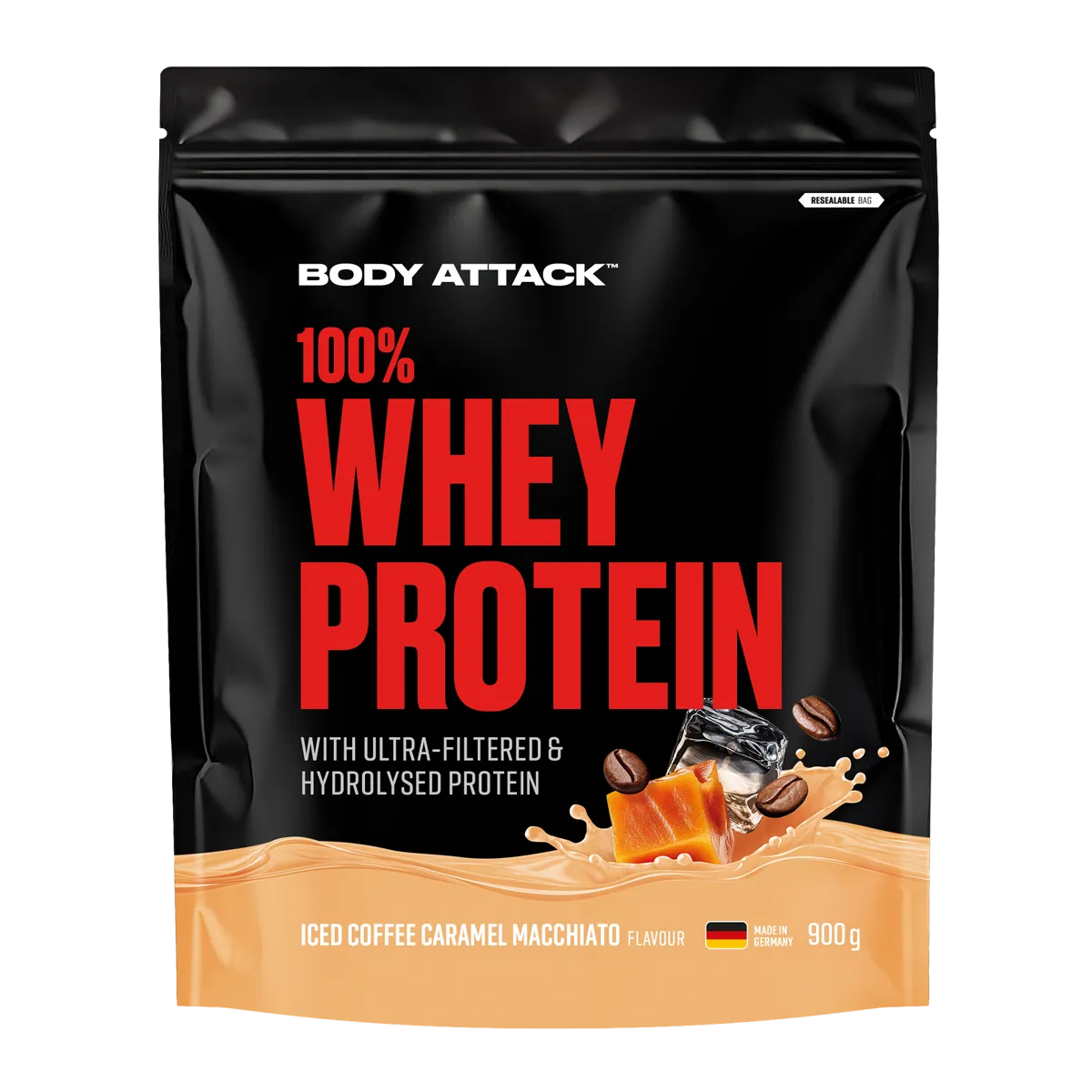 Body Attack - 100% Whey Protein - 900g Body Attack Iced Coffee Caramel Macchiato