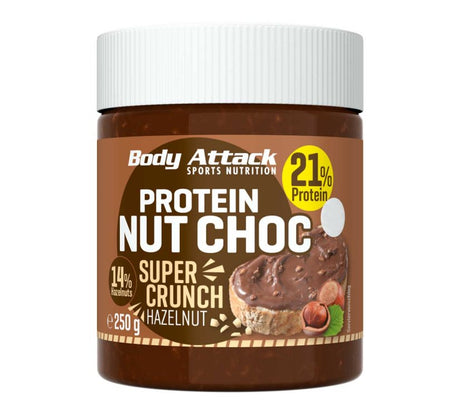 Body Attack - Protein Nut Choc Hazelnut Super Crunch Aufstrich - 250g Body Attack