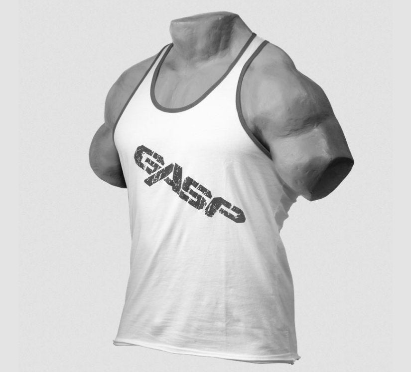 GASP - Vintage T-Back -Tank Top weiß GASP