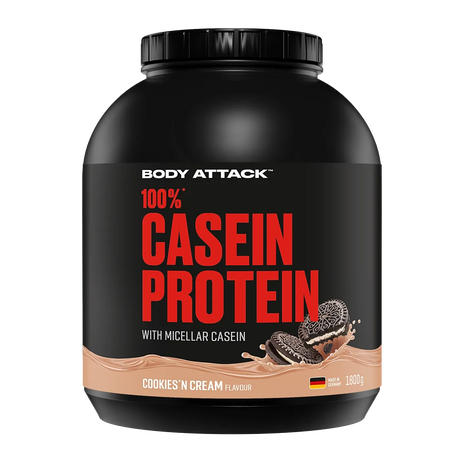 Body Attack - 100 % Casein Protein - 1800g Body Attack Cookies n Cream