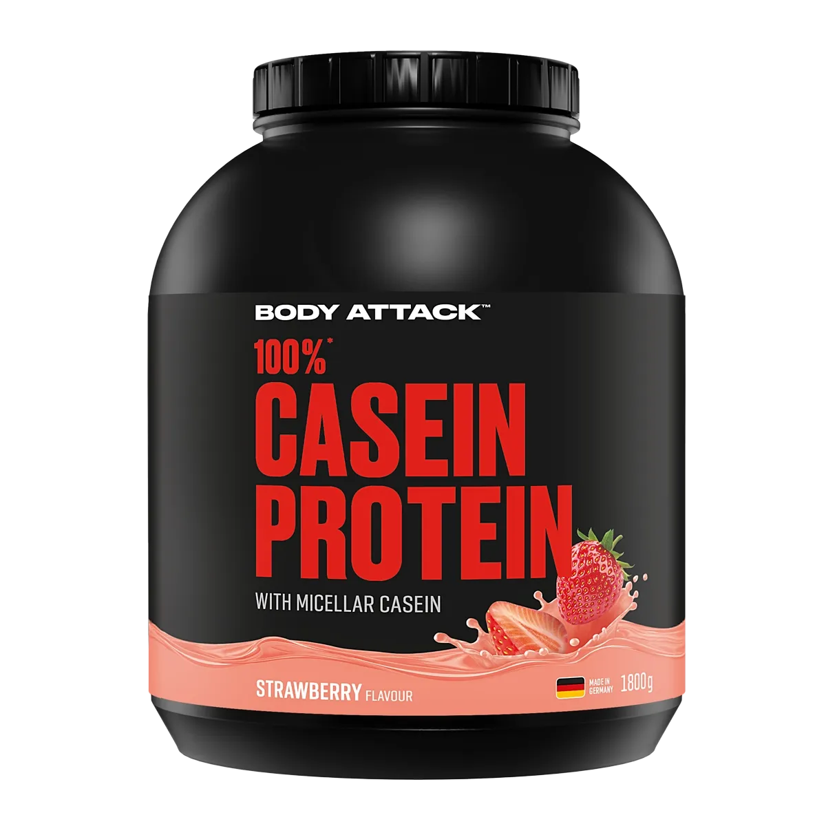 Body Attack - 100 % Casein Protein - 1800g Body Attack Strawberry