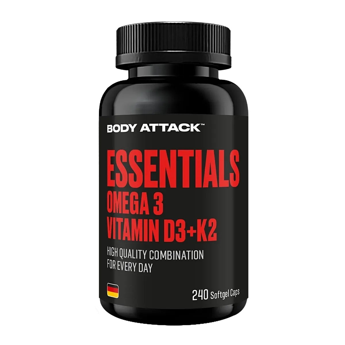Body Attack - Essentials Omega 3 + D3 K2 - 240 Kapseln Body Attack