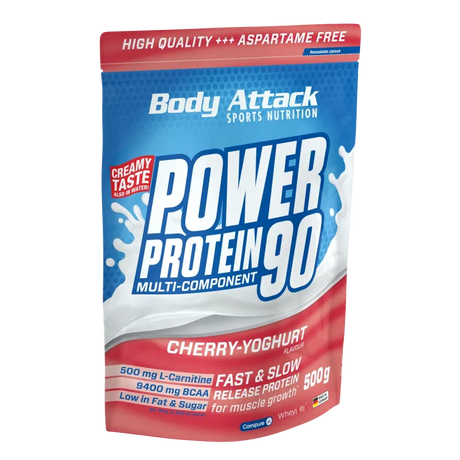 Body Attack - Power Protein 90 - 500g Body Attack Cherry Yoghurt