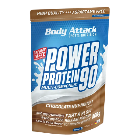 Body Attack - Power Protein 90 - 500g Body Attack Chocolate Nut Nougat