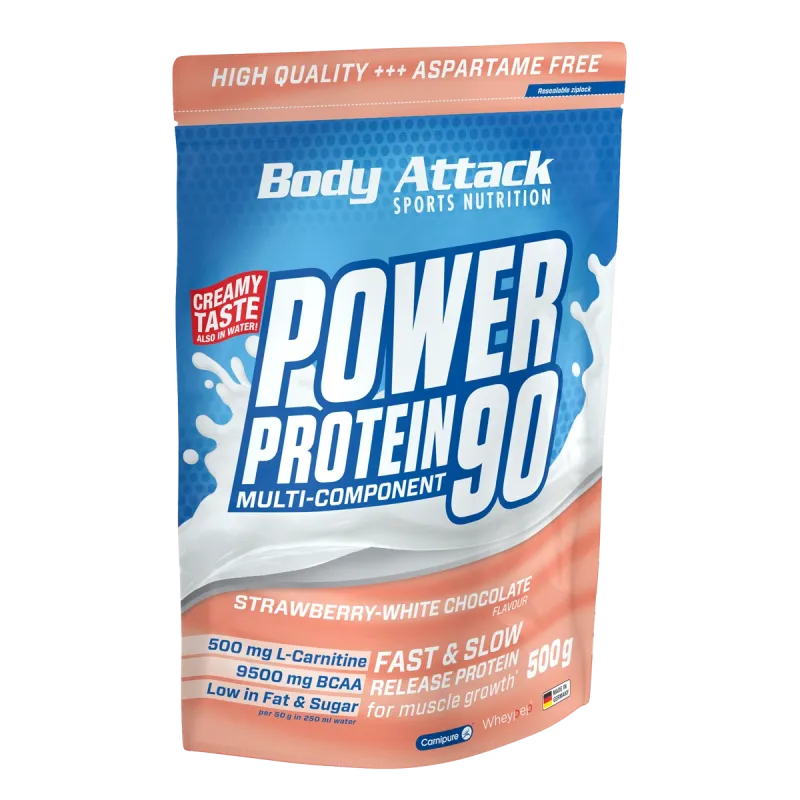 Body Attack - Power Protein 90 - 500g Body Attack Strawberry-White Chocolate