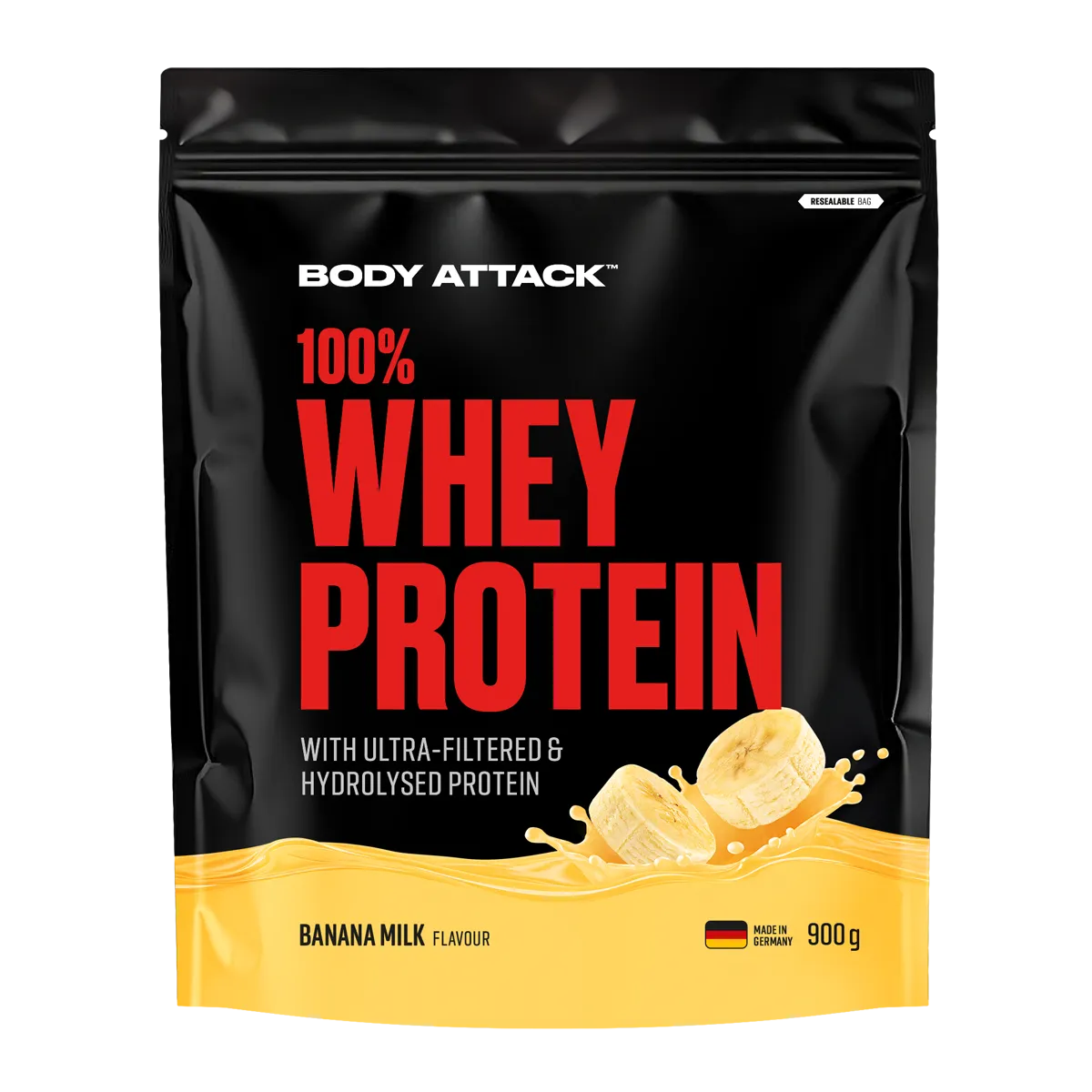 Body Attack - 100% Whey Protein - 900g Body Attack Banana Milk