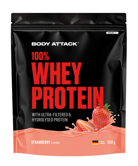 Body Attack - 100% Whey Protein - 900g Body Attack Strawberry