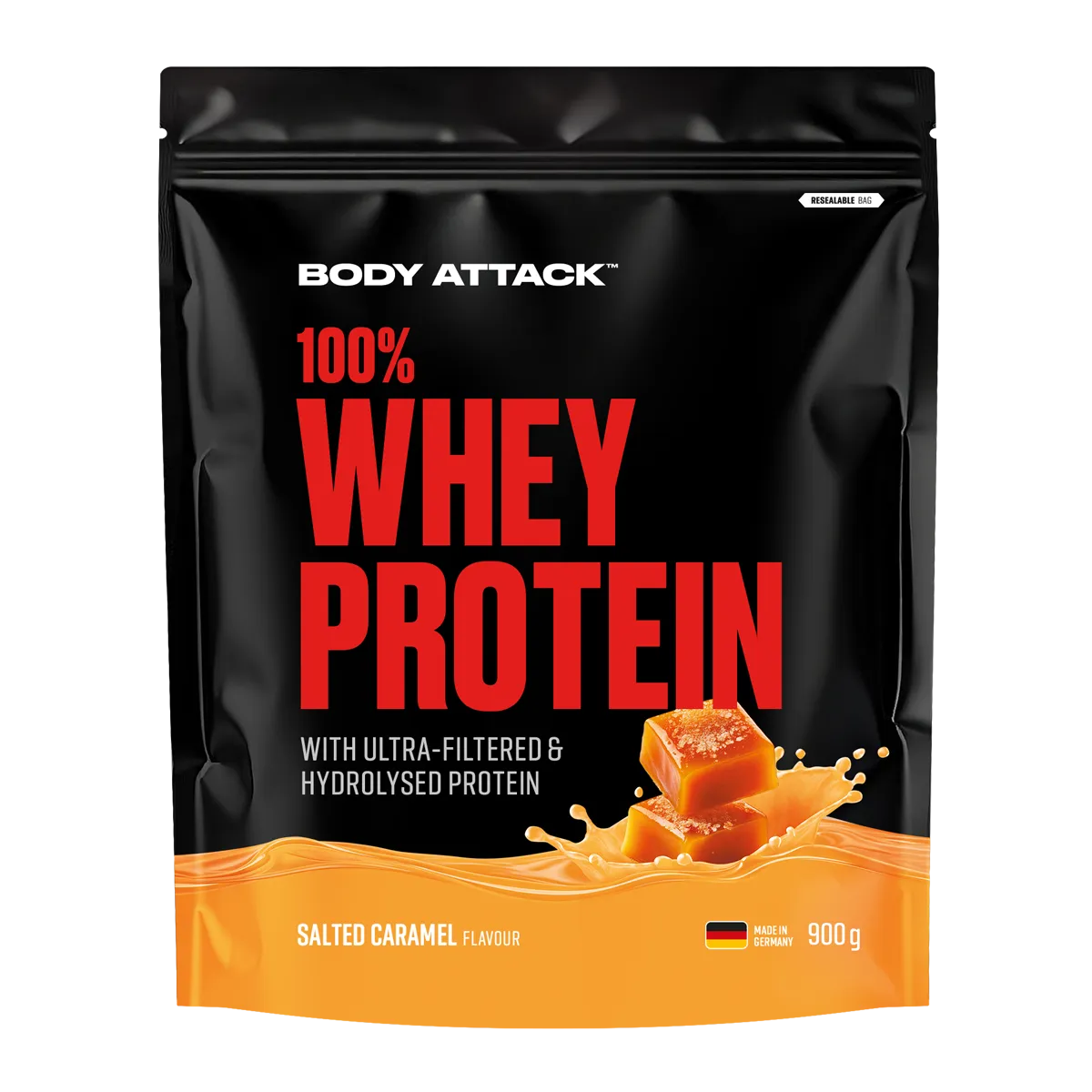 Body Attack - 100% Whey Protein - 900g Body Attack Salted Caramel