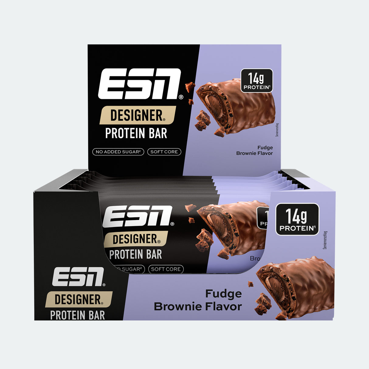 ESN - Designer Bar - Karton 12 x 45g Riegel ESN Fudge Brownie