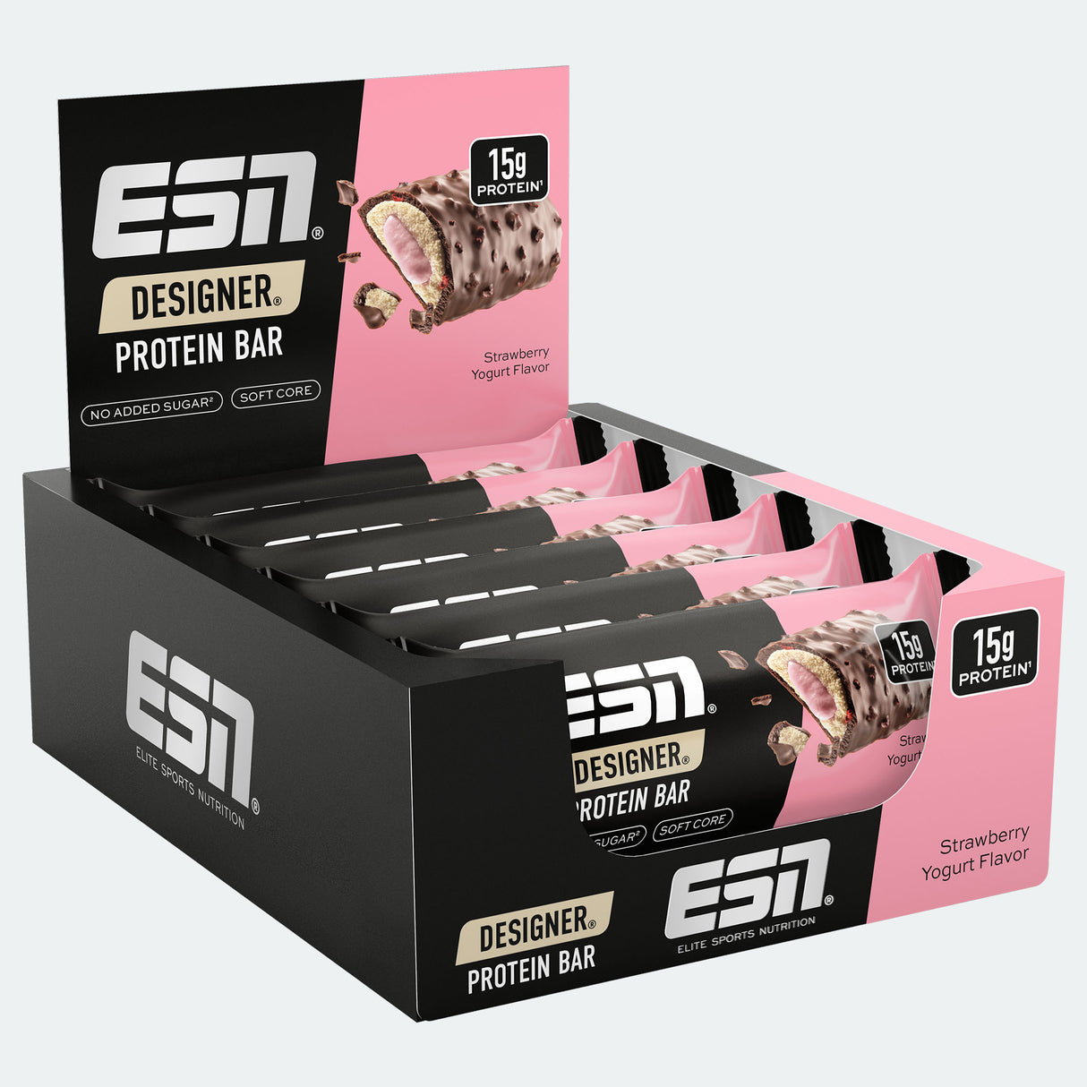 ESN - Designer Bar - Karton 12 x 45g Riegel ESN Strawberry-Yoghurt