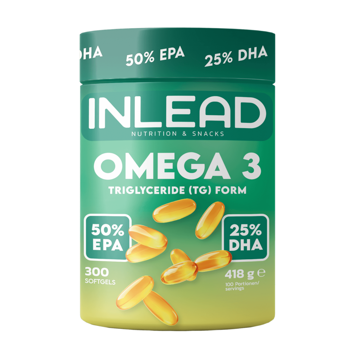 Inlead Nutrition - Omega 3 Triglyceride - 300 Kapseln Inlead